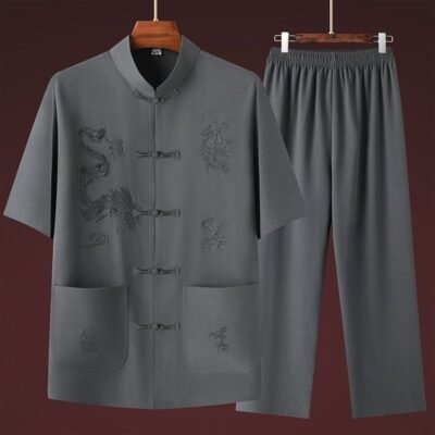 Men's Thin Casual New Chinese-style Short-sleeve Suit