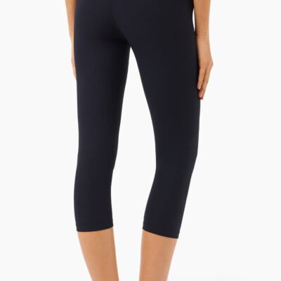 Ribbed High Waist Slim Yoga Pants Contrasting Color Waist