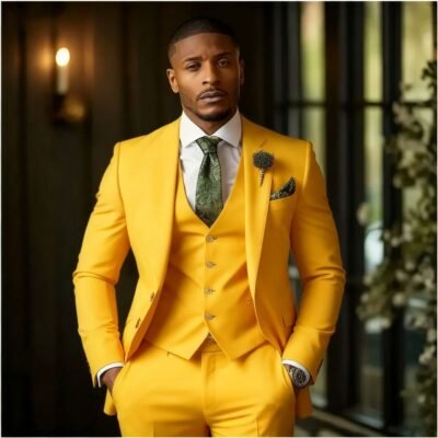 Men's Fashionable Casual Slim-Fit Three-Piece Suit