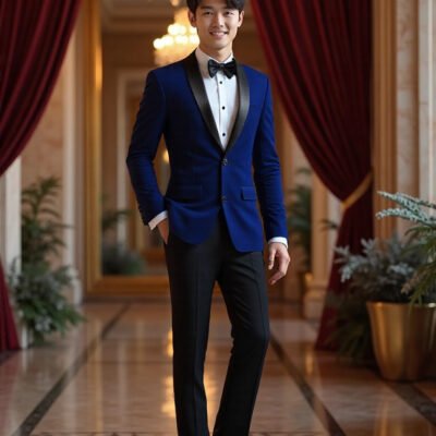 Mens Youth Suede Stage Performance Suit Set