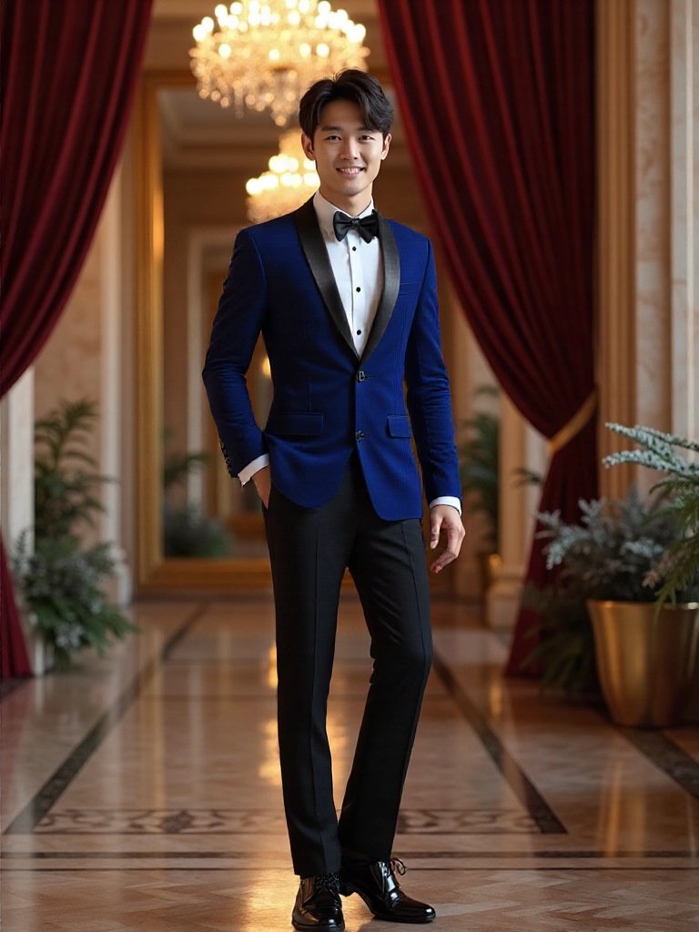 Mens Youth Suede Stage Performance Suit Set