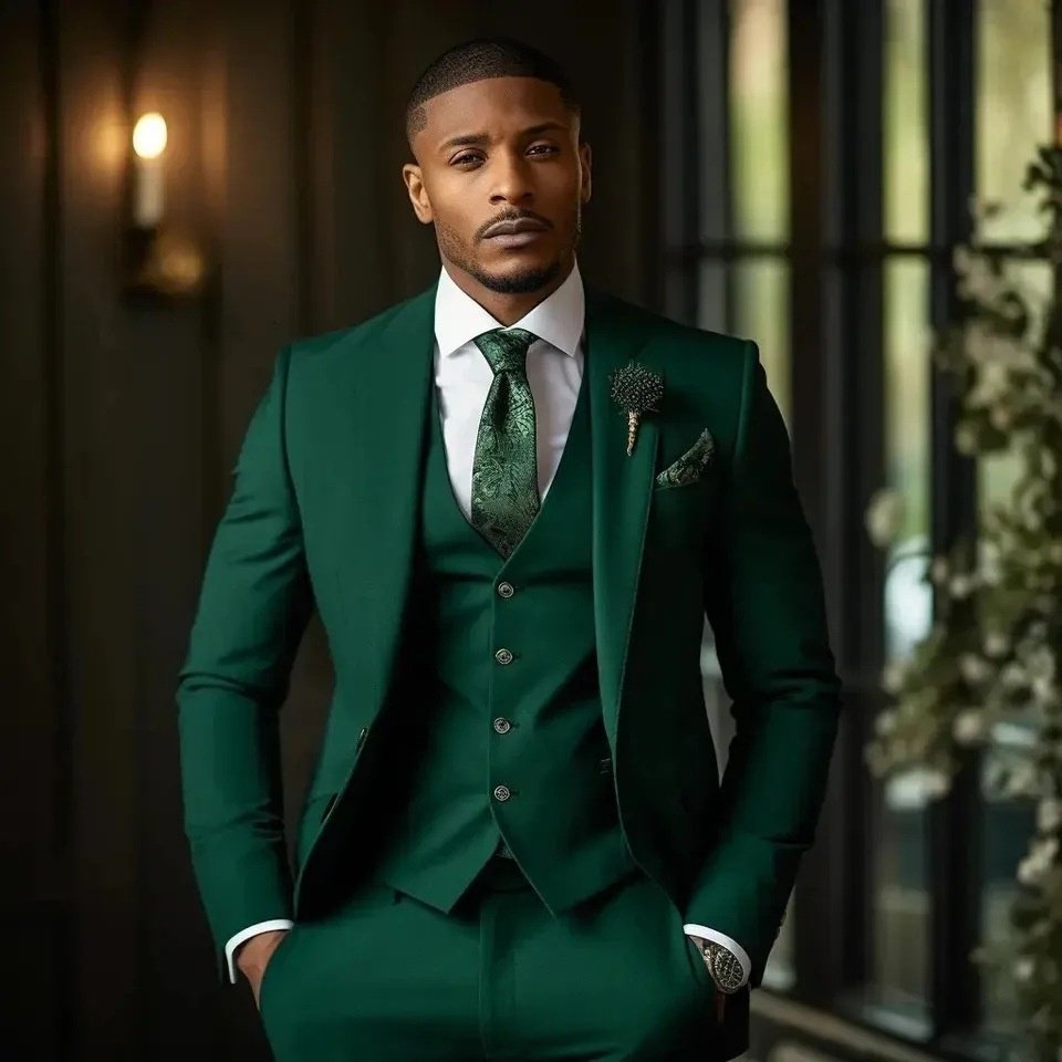 Men's Fashionable Casual Slim-Fit Three-Piece Suit