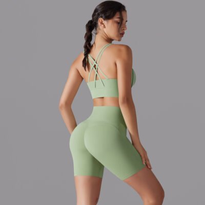Beauty Back Cross Sports Underwear Fitness Yoga Wear Suit
