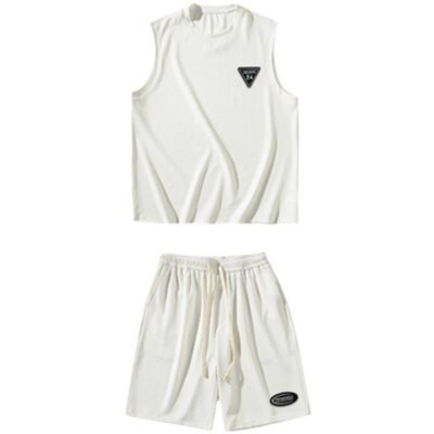 Men's Simple Casual Sports Top And Shorts Set