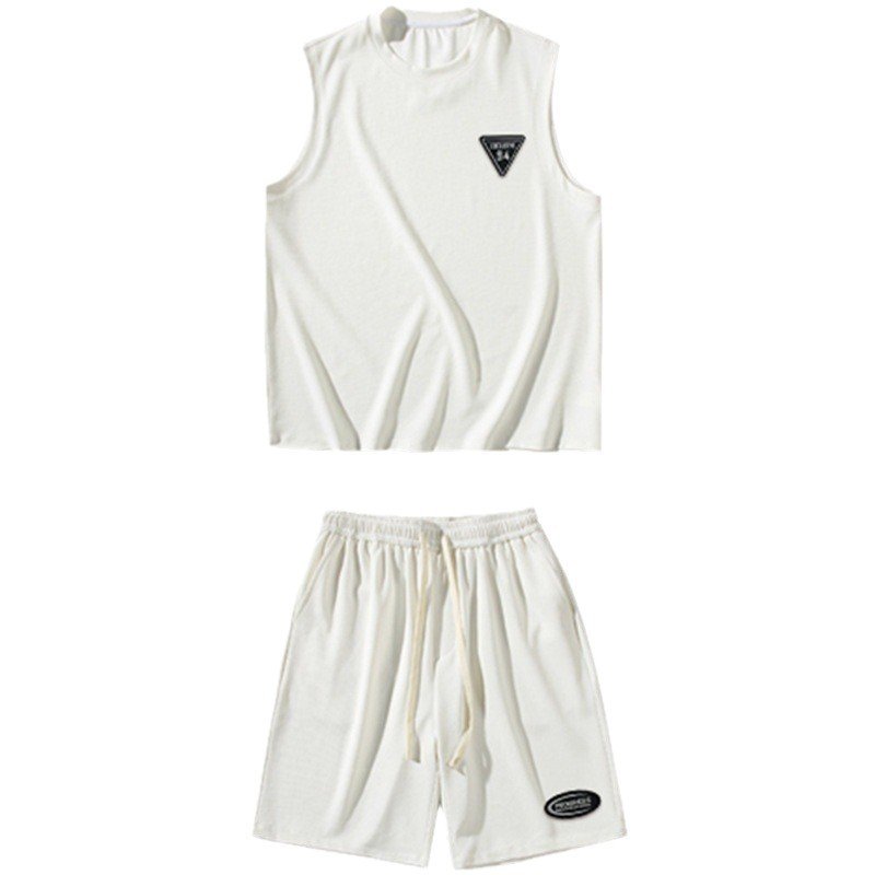 Men's Simple Casual Sports Top And Shorts Set