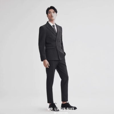 Men's Plus-Size Business-Casual Three-Piece Suit Set