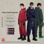 Mens Washed Vintage Fleece-Lined Sweater Jacket And Pants Set