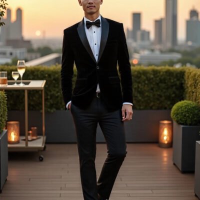 Mens Youth Suede Stage Performance Suit Set