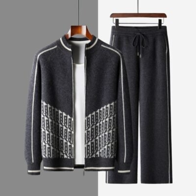 Middle-aged Dads Spring Western-style Coat And Sportswear Set