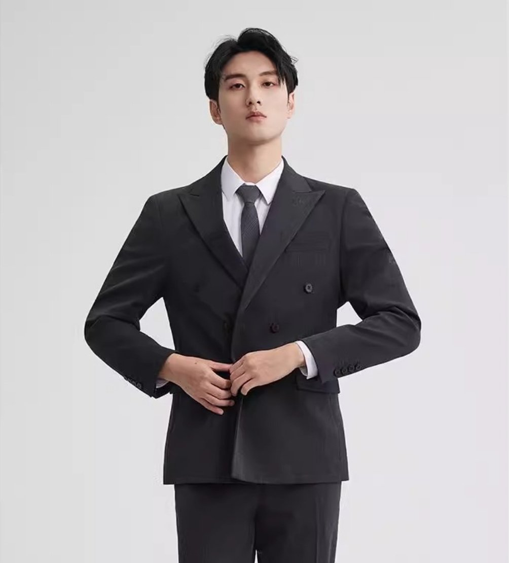 Men's Plus-Size Business-Casual Three-Piece Suit Set