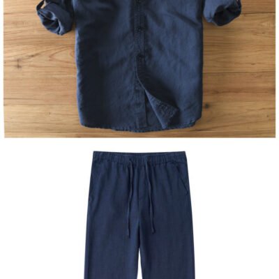 Men's Cotton And Hemp Classic Casual Set