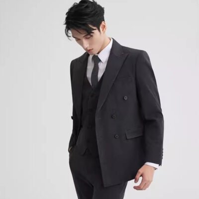 Men's Plus-Size Business-Casual Three-Piece Suit Set