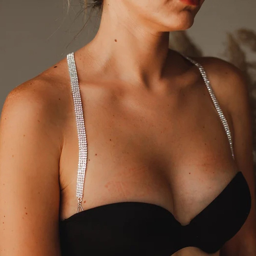 Cross Full Diamond Back Chain Personality Rhinestone Body Chain Sling