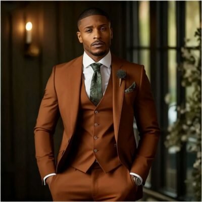 Men's Fashionable Casual Slim-Fit Three-Piece Suit
