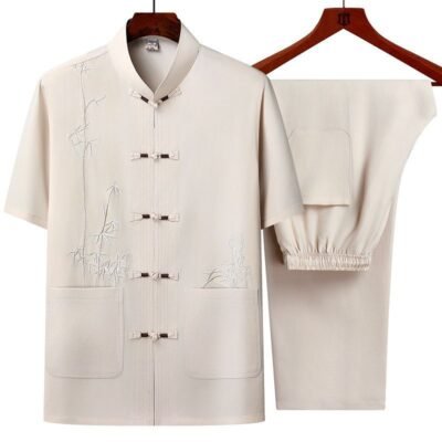 Ice Silk Short-sleeve Shirt For Men