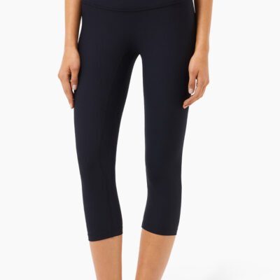 Ribbed High Waist Slim Yoga Pants Contrasting Color Waist