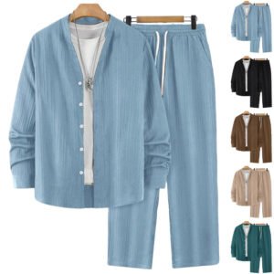 Solid-color Men's Casual Sport Two-piece Set