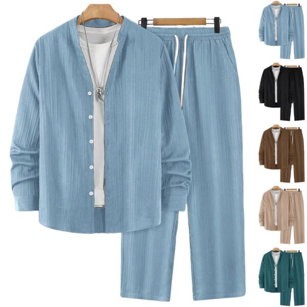 Solid-color Men's Casual Sport Two-piece Set