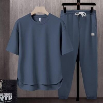 Men's Summer Athletic Crew Neck Pants Set