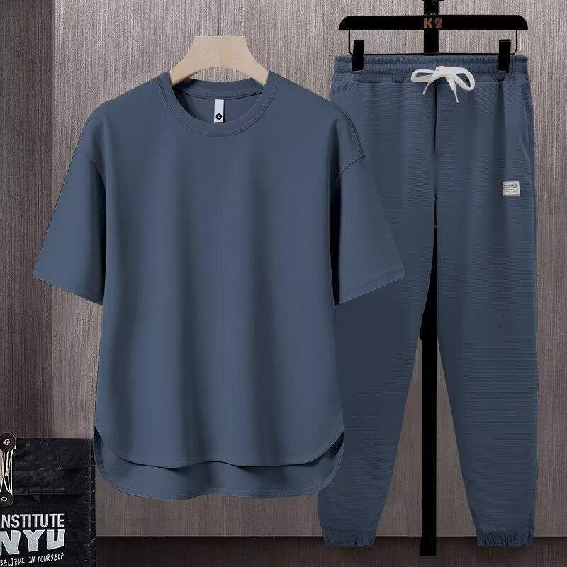 Men's Summer Athletic Crew Neck Pants Set