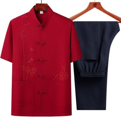 Ice Silk Short-sleeve Shirt For Men