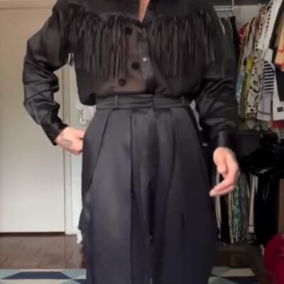Men's Fringe Statement Shirt & Pleated Pants Set