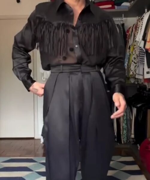 Men's Fringe Statement Shirt & Pleated Pants Set