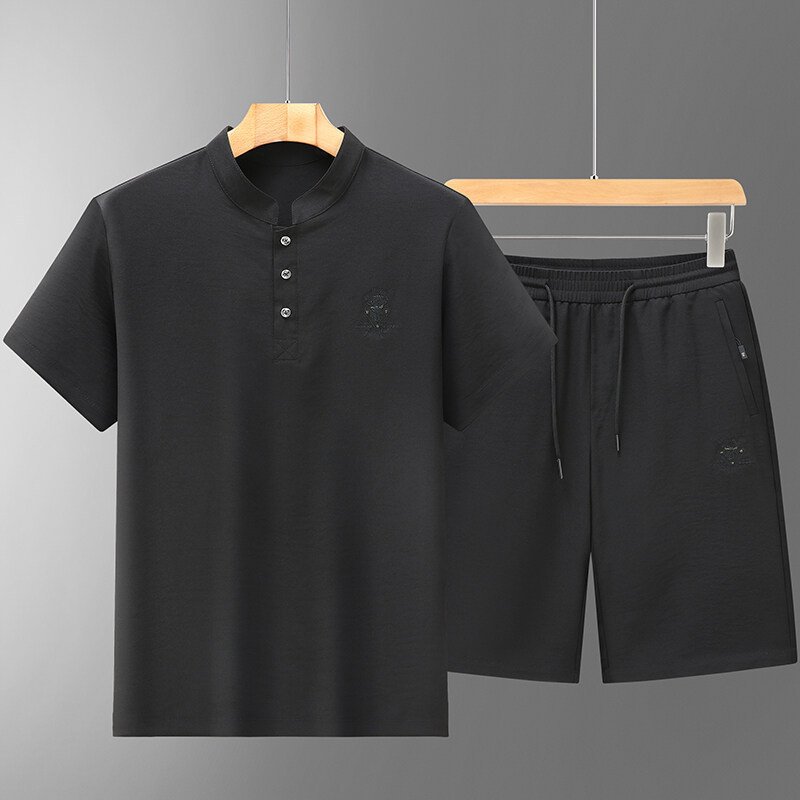 Summer Mid- To Older-Aged Men's Ice Silk Short-Sleeve Shirt