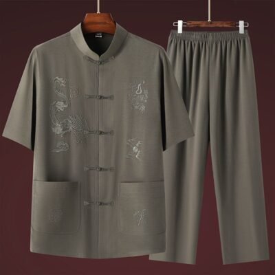 Men's Thin Casual New Chinese-style Short-sleeve Suit