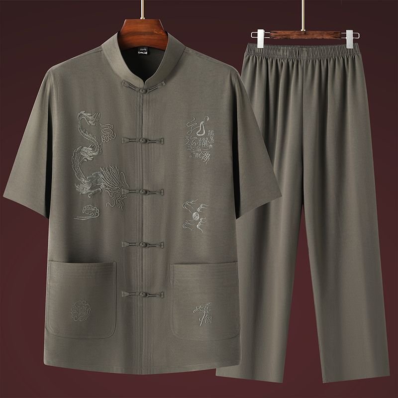 Men's Thin Casual New Chinese-style Short-sleeve Suit