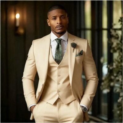 Men's Fashionable Casual Slim-Fit Three-Piece Suit