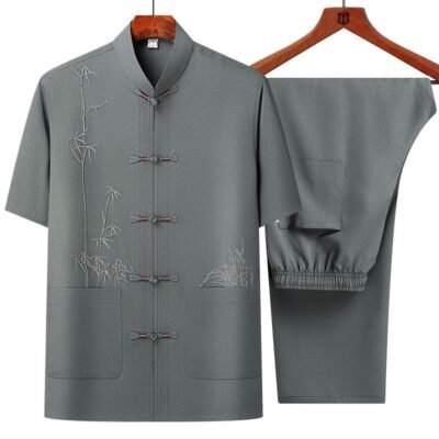 Ice Silk Short-sleeve Shirt For Men