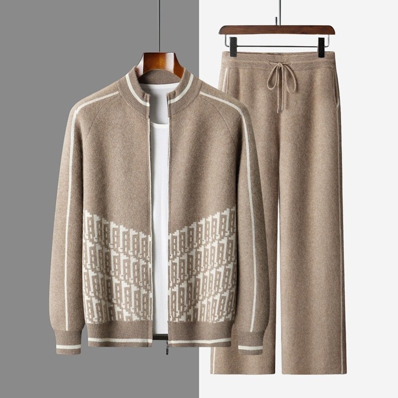 Middle-aged Dads Spring Western-style Coat And Sportswear Set
