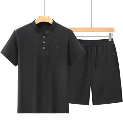Summer Mid- To Older-Aged Men's Ice Silk Short-Sleeve Shirt