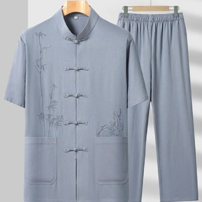 Ice Silk Short-sleeve Shirt For Men