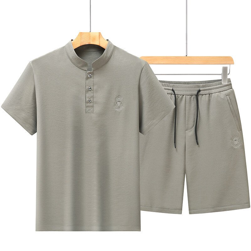 Summer Mid- To Older-Aged Men's Ice Silk Short-Sleeve Shirt