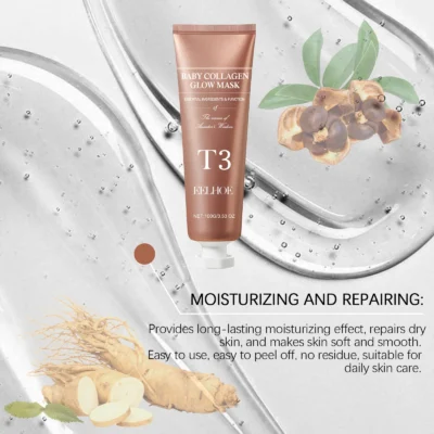 EELHOE Collagen Mask Deep Cleansing Large Pores Remover Blackhead Purifying Peeling Mask for Face Clean Skincare Products Sets