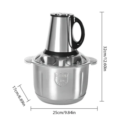 5L 500W Electric Meat Grinder, Stainless Steel 3-Speed Mincer with 5-Blade for Fast & Even Mincing, Easy to Clean