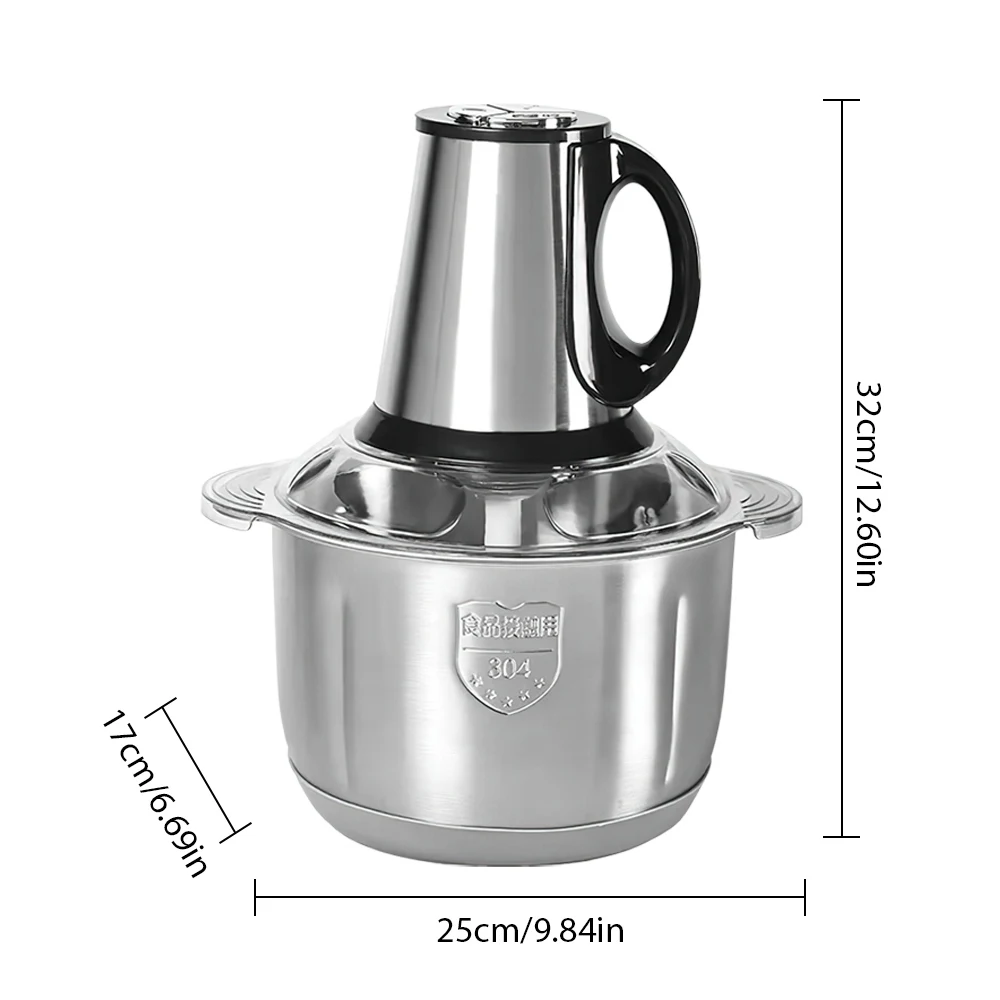 5L 500W Electric Meat Grinder, Stainless Steel 3-Speed Mincer with 5-Blade for Fast & Even Mincing, Easy to Clean
