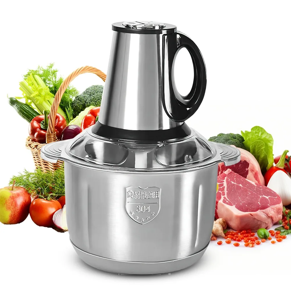 5L 500W Electric Meat Grinder, Stainless Steel 3-Speed Mincer with 5-Blade for Fast & Even Mincing, Easy to Clean