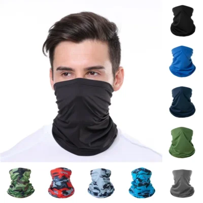 Cycling Face Mask Absorb Sweat Breathable Fishing Training Sport UV Face Scarf Neck Gaiter Summer Face Bandana Ice Silk Men Wome
