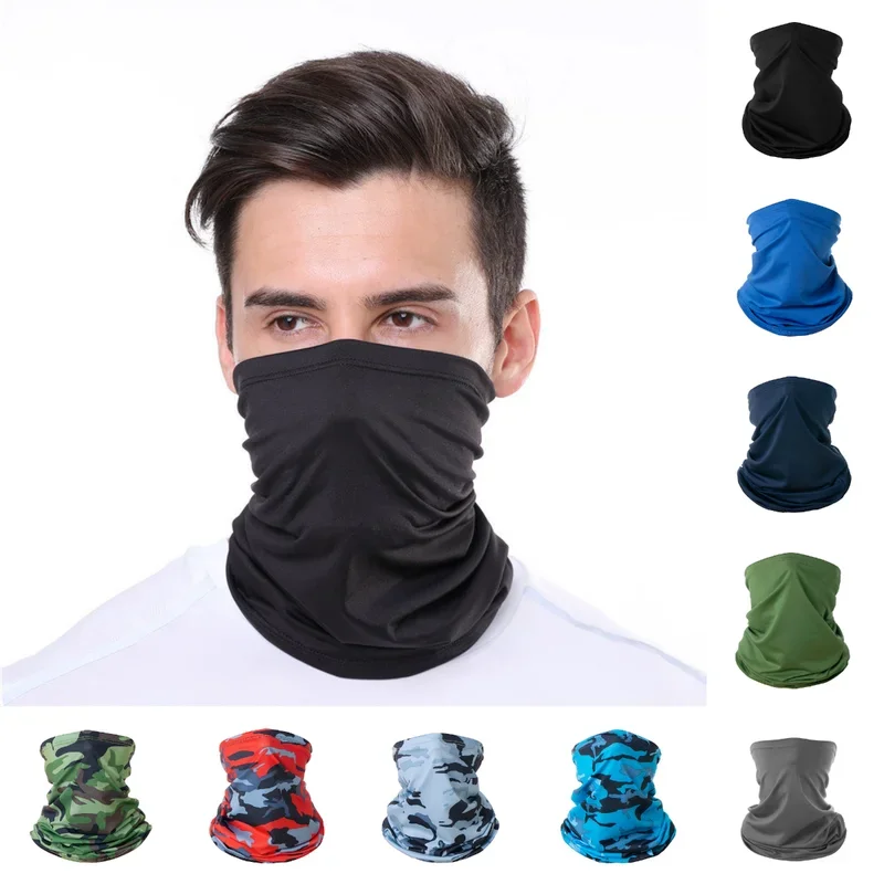 Cycling Face Mask Absorb Sweat Breathable Fishing Training Sport UV Face Scarf Neck Gaiter Summer Face Bandana Ice Silk Men Wome