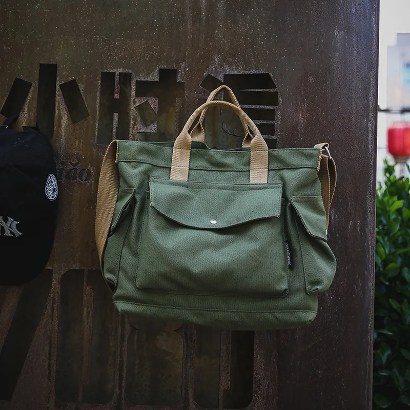 Korea ins canvas shoulder bag 2022 new fashion crossbody bag leisure large-capacity portable schoolbag bag purses and handbags