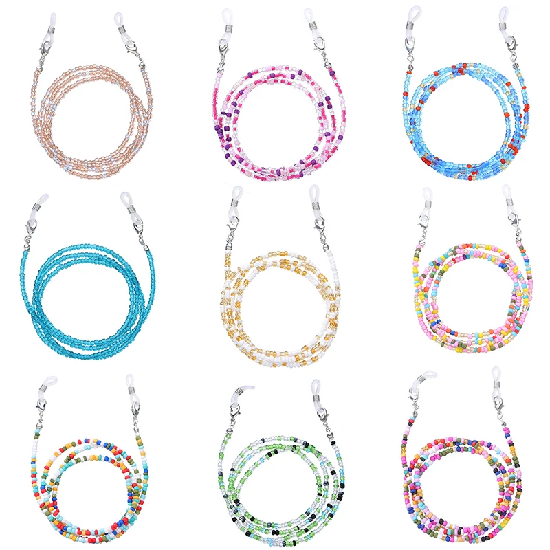 Boho Beaded Glasses Chains Colored Mask Strap Women Face Mask Lanyard Anti Slip Women's Neck Chain For Eyeglass Sunglasses