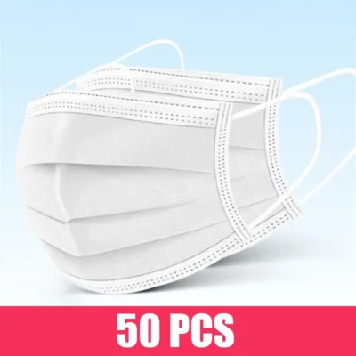 10/50/100/200PCS Disposable Mask Earloop Pink Bule Black White Mouth Masks 3 Layers Meltblown Non-Woven Breathable Face Mask
