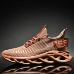 Men's Slip on Lace-Up Breathable Mesh Fabric Solid Color Ultra Lightweight Walking Shoes Casual Sport Gym Fashion Sneakers
