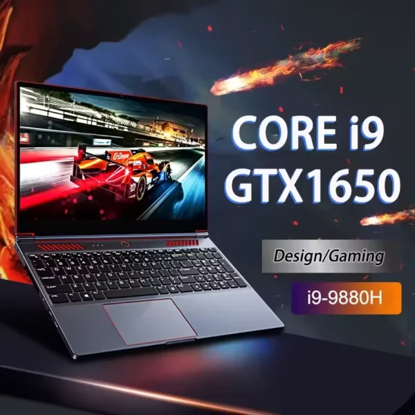 New 16.1 Inch Intel Core I9 9880H Gamer PC GTX1650 4G Integrated Card Core I9 9th Gen 32GB 16GB Business Gaming Laptop