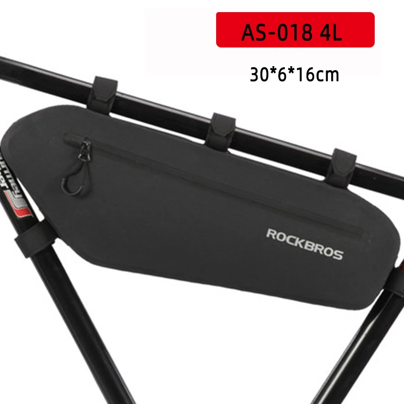 ROCKBROS 8L MTB Road Bike Bags Triangle Bag Pouch Reflective Rainproof Pannier Portable Adjustable Bicycle Bag Bike Accessories
