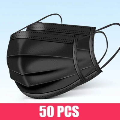 10/50/100/200PCS Disposable Mask Earloop Pink Bule Black White Mouth Masks 3 Layers Meltblown Non-Woven Breathable Face Mask