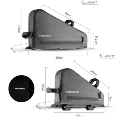 ROCKBROS 8L MTB Road Bike Bags Triangle Bag Pouch Reflective Rainproof Pannier Portable Adjustable Bicycle Bag Bike Accessories